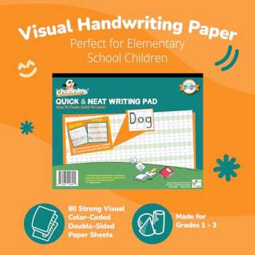 Channie's Quick & Neat Writing Pad, Practical Kids Handwriting Practice Workbook, 40 Color-Coded Dou...