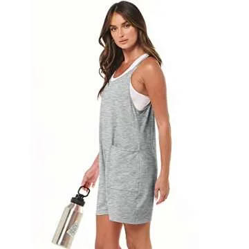 Caracilia Women's Summer Casual Rompers Sleeveless Loose Spaghetti Strap Short Jumpsuits Overalls Trendy Outfits with Pockets