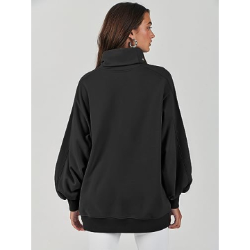 ANRABESS Women's Oversized Sweatshirts 2024 Long Sleeve Cowl Neck Casual Loose Fit Hoodies Fall Trendy Pullover Tunic Top