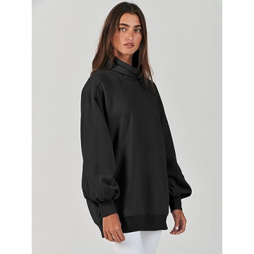 ANRABESS Women's Oversized Sweatshirts 2024 Long Sleeve Cowl Neck Casual Loose Fit Hoodies Fall Trendy Pullover Tunic Top
