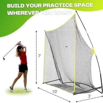 PodiuMax 10x7ft Golf Hitting Net | Driving Range for Backyard & Indoor | Also Suitable for Soccer, B...