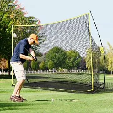 PodiuMax 10x7ft Golf Hitting Net | Driving Range for Backyard & Indoor | Also Suitable for Soccer, Baseball, Softball Practice with Carrying Bag (Hitting Net)