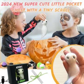 GSHLGAO Adopt A Ghost - 2024 New Super Cute Little Pocket Ghost with A Tiny Scroll, Mini Plush Stuff...