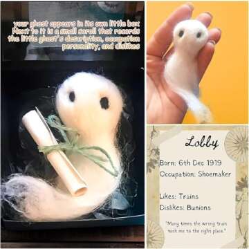 GSHLGAO Adopt A Ghost - 2024 New Super Cute Little Pocket Ghost with A Tiny Scroll, Mini Plush Stuffed Ghost Doll, Creative Gift for Ghost Stories, Spooky Movies, Halloween Decoration Lovers, Black