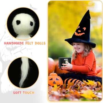 GSHLGAO Adopt A Ghost - 2024 New Super Cute Little Pocket Ghost with A Tiny Scroll, Mini Plush Stuffed Ghost Doll, Creative Gift for Ghost Stories, Spooky Movies, Halloween Decoration Lovers, Black