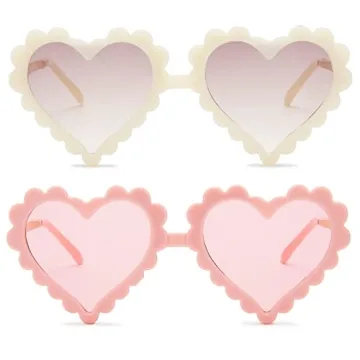 COASION Kids Heart Sunglasses UV Protection for Toddlers