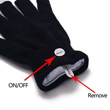 BAJOTAL LED Gloves Finger Light Up Glow Rave Glove Flashing Christmas Gift Halloween Party Favors-Extra Battries Bonus