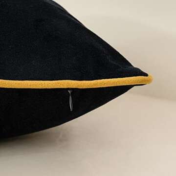 Yangest Black Velvet Patchwork Pillow Cover for Home