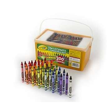 Crayola Ultimate Crayon Bucket, 200 Crayons, Duplicates of Favorite Colors, Gift for Kids