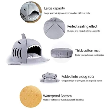 Cozy TORDES Shark Bed for Small Pets Under 12lbs