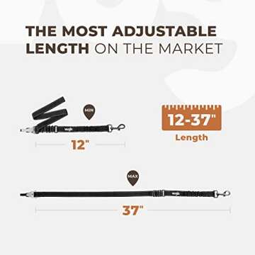 Adjustable 12"-37" Wuglo Dog Seat Belt for Cars