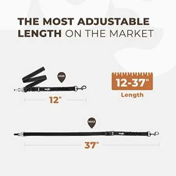 Adjustable 12"-37" Wuglo Dog Seat Belt for Cars