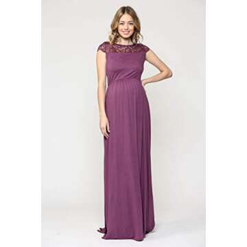 Trendy Purple Lace Maternity Maxi Dress - HELLO MIZ