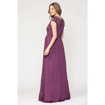 Trendy Purple Lace Maternity Maxi Dress - HELLO MIZ