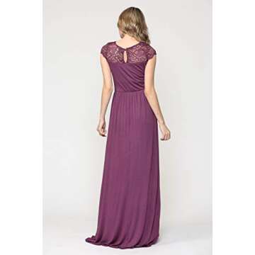 Trendy Purple Lace Maternity Maxi Dress - HELLO MIZ