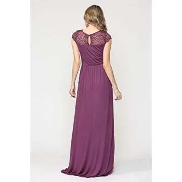 Trendy Purple Lace Maternity Maxi Dress - HELLO MIZ