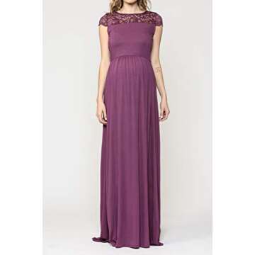 Trendy Purple Lace Maternity Maxi Dress - HELLO MIZ