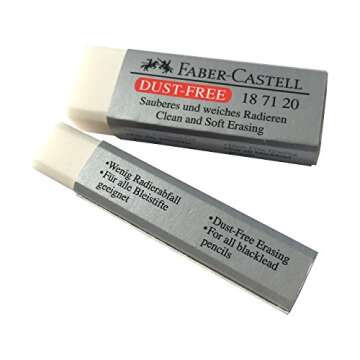 [Pack of 4] Faber-Castell LARGE Eraser Dust Free Clean and Soft Erasing for ART, OFFICE, SCHOOL USE ...