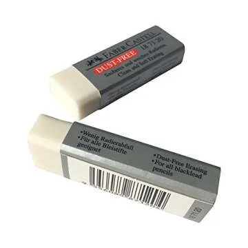 [Pack of 4] Faber-Castell LARGE Eraser Dust Free Clean and Soft Erasing for ART, OFFICE, SCHOOL USE (6.2x2x1.25cm)