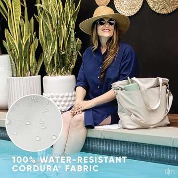 Simple Modern Tote Bag for Women | Medium Water-Resistant Laptop Purse with Compartments and Zipper Top | Shoulder Bag with Pockets for Work, Travel & School | Olive