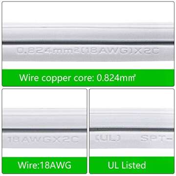 SinLoon UL-LP Certification 18AWG T5 T8 LED Wire Connector Power Cord LED Tube Power Extension Cord with on/Off Swith US Plug for LED T5 T8 Light Tube Integrated Extension Cable (9.8FT SW)