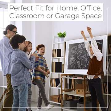 SKL Products Cork Bulletin Board, 30" x 20" Large, Framed, White Vision Board for School, Home, Kitchen & Office Walls, Pin Display