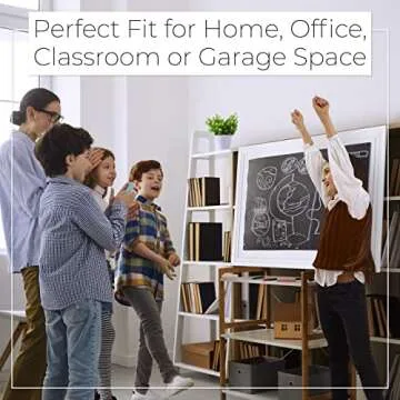 SKL Products Cork Bulletin Board, 30" x 20" Large, Framed, White Vision Board for School, Home, Kitchen & Office Walls, Pin Display