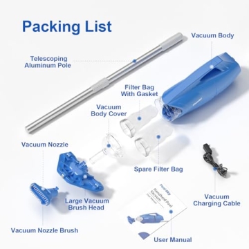 Yousky Cordless Handheld Pool Vacuum for Effortless Cleaning