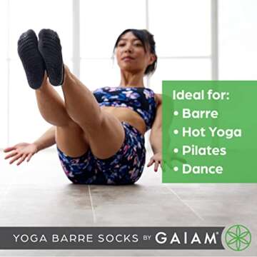 Gaiam Non-Slip Yoga Barre Socks for All Activities