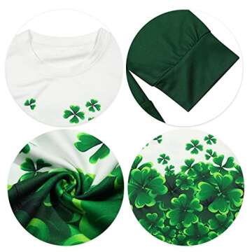 MYHALF St Patricks Day Sweatshirt Women Shamrock Long Sleeve Shirt Irish Festival Holiday Crewneck Causal Top Green
