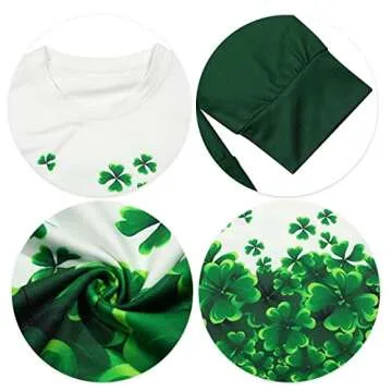 MYHALF St Patricks Day Sweatshirt Women Shamrock Long Sleeve Shirt Irish Festival Holiday Crewneck Causal Top Green