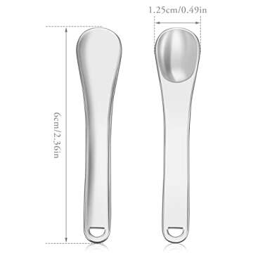 WLLHYF Mini Metal Makeup Spatula Skin Care Cosmetic Spoon Reusable Applicator, Beauty Scoop for Faci...