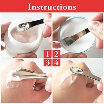 WLLHYF Mini Metal Makeup Spatula Skin Care Cosmetic Spoon Reusable Applicator, Beauty Scoop for Facial Cosmetic for Face Mask Cream Lotions Moisturizers