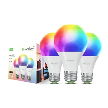 Nanoleaf Essentials Smart LED Color-Changing Light Bulb (60W) - RGB & Warm to Cool Whites, App & Voi...