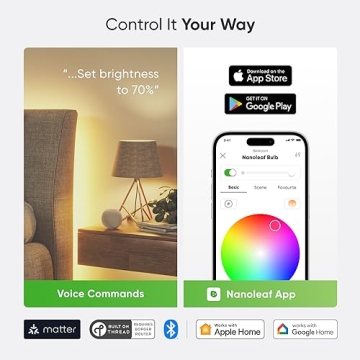 Nanoleaf Smart LED Bulbs - RGB Color & Warm Whites
