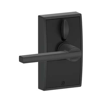 Schlage FE695 CEN 622 LAT Touch Century Lock with Latitude Lever, Electronic Keyless Entry Lock, Matte Black