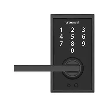 Schlage Touch Century Lock with Latitude Lever, Matte Black