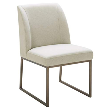 Rivet Contemporary Dining Chair with Brass Base, 34"