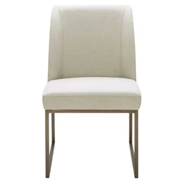 Rivet Contemporary Dining Chair with Brass Base, 34"