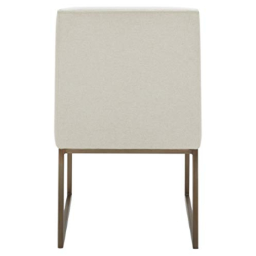 Rivet Contemporary Dining Chair with Brass Base, 34"