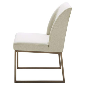 Rivet Contemporary Dining Chair with Brass Base, 34"