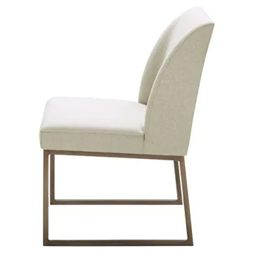 Rivet Contemporary Dining Chair with Brass Base, 34"
