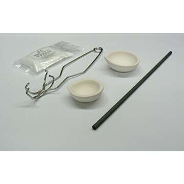 JTS Melting Kit Gold & Silver Italian Crucibles Set Whip Handle Carbon Rod Borax Torch Melt Scrap