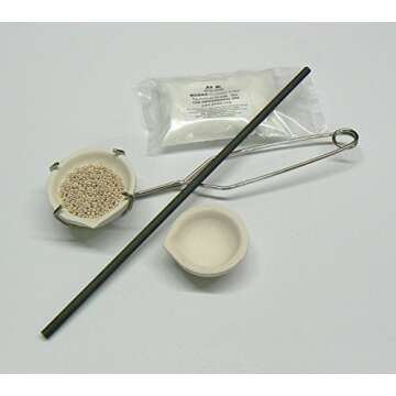 JTS Melting Kit Gold & Silver Italian Crucibles Set Whip Handle Carbon Rod Borax Torch Melt Scrap
