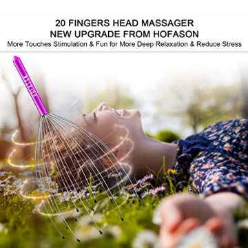 HOFASON 4PCS Head Massager Head Scratcher with 20 Fingers, Scalp Massager Christmas Gift Ideas Stock...