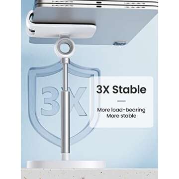 LISEN Cell Phone Stand Adjustable Phone Holer for Desk, Computer Office Desk Accessories for iPhone 16 Holder Women Kitchen Essentials Fits All Mobile Phones Switch Kindle iPads Tablet 4-10in