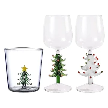 3D Christmas Tree Drinking Glass for Wine and Water
