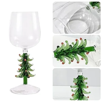 3D Christmas Tree Drinking Glass for Wine and Water