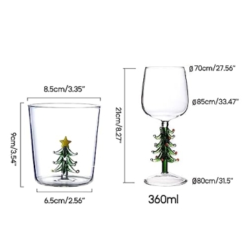 3D Christmas Tree Drinking Glass for Wine and Water