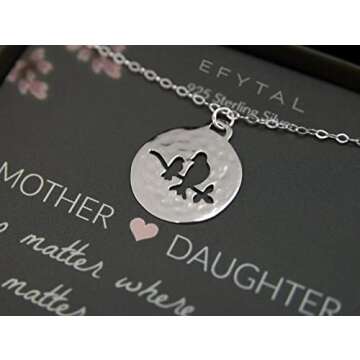 EFYTAL Mommy & Bird Necklace - Perfect Gift for Moms